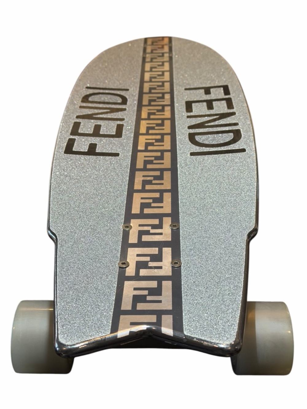 Fendi Gray-Blue Graphic Logo Skateboard Deck - Picture 7 of 14